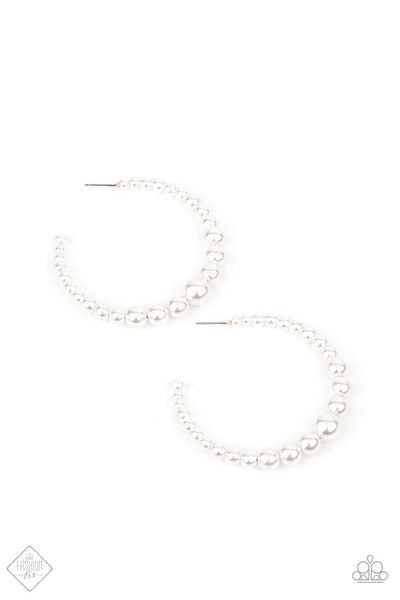 Paparazzi Accessories Glamour Graduate - White Earrings 