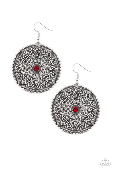 Paparazzi Accessories WHEEL and Grace - Red Earrings 