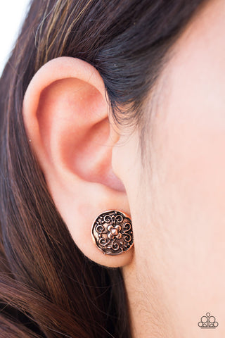 Paparazzi Accessories Garden Glee Copper Earrings 