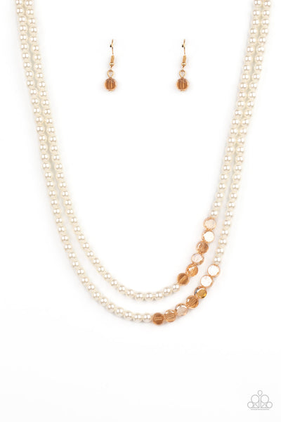 Paparazzi Accessories  ​Poshly Petite - Gold Necklace & Earrings 