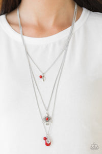 Paparazzi Accessories Soar With The Eagles - Red Necklace & Earrings 