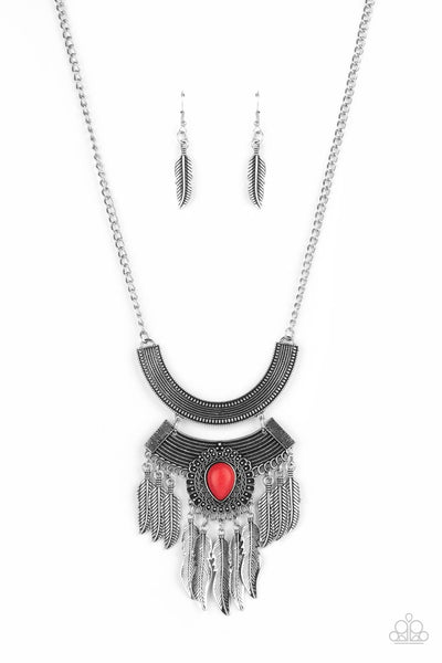 Paparazzi Accessories Desert Devotion - Red Necklace & Earrings 