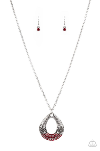 Paparazzi Accessories Glitz and Grind - Red Necklace & Earrings 