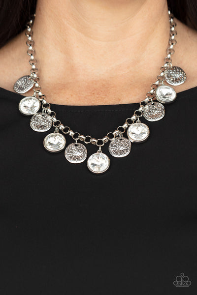 Paparazzi Accessories Spot On Sparkle - White Necklace & Earrings 