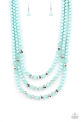 Paparazzi Accessories STAYCATION All I Ever Wanted - Blue Necklace & Earrings 