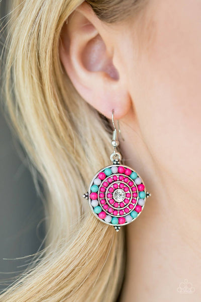 Paparazzi Accessories Caribbean Cruzin - Pink Earrings