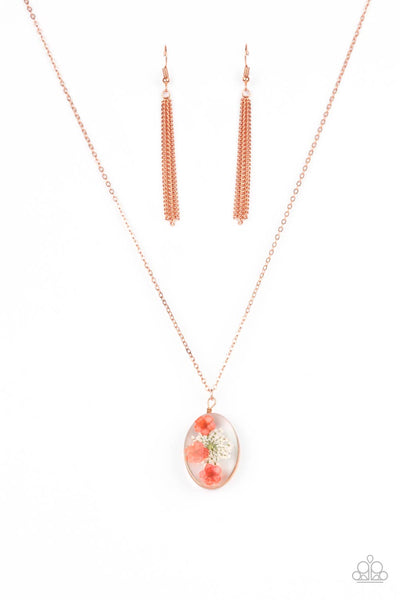 Paparazzi Accessories Sweet Sentiments - Copper Necklace & Earrings 