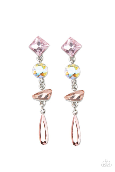 Paparazzi Accessories Rock Candy Elegance - Pink Earrings