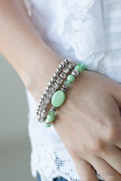 Paparazzi Accessories Modestly Madonna - Green Bracelet 