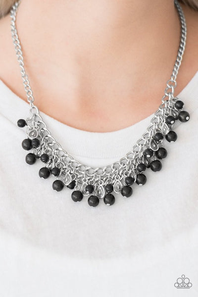 Paparazzi Accessories Poshly Paleo - Black Necklace & Earrings 