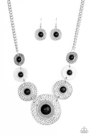 Paparazzi Accessories Tiger Trap - Black Necklace & Earrings