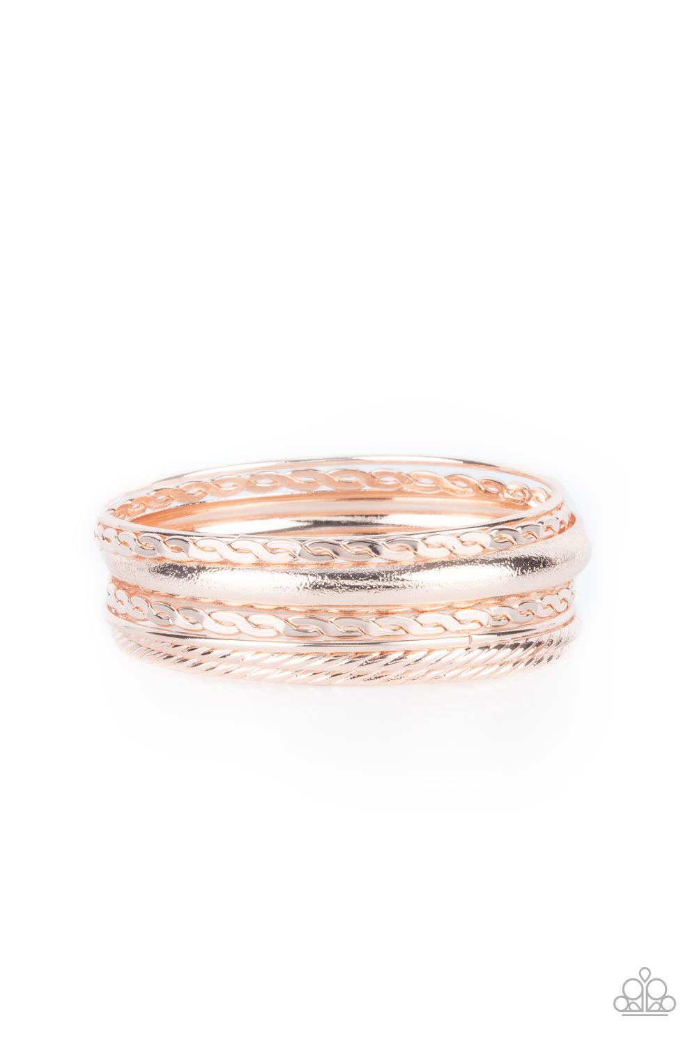 Paparazzi Accessories Trophy Texture - Rose Gold Bracelet 