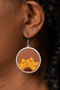 Paparazzi Accessories Sun-Kissed Sunflowers - Brown Earrings