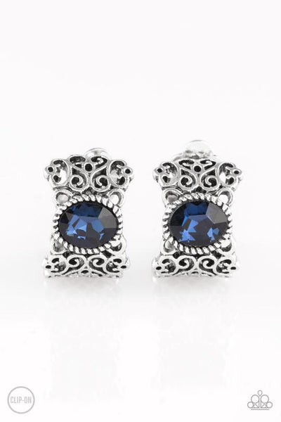 Paparazzi Accessories Glamorously Grand Duchess - Blue Earrings 