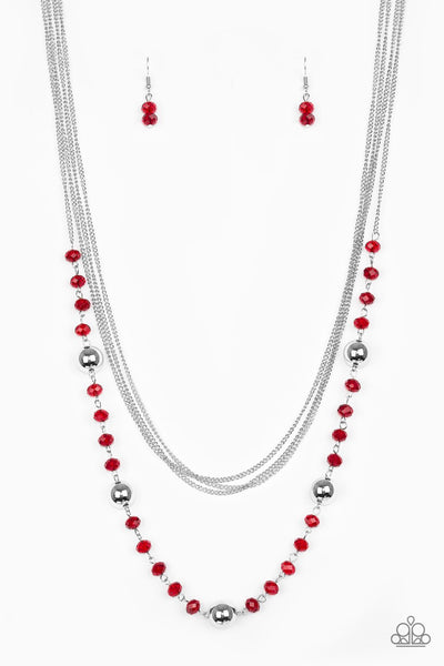 Paparazzi Accessories High Standards - Red Necklace & Earrings 