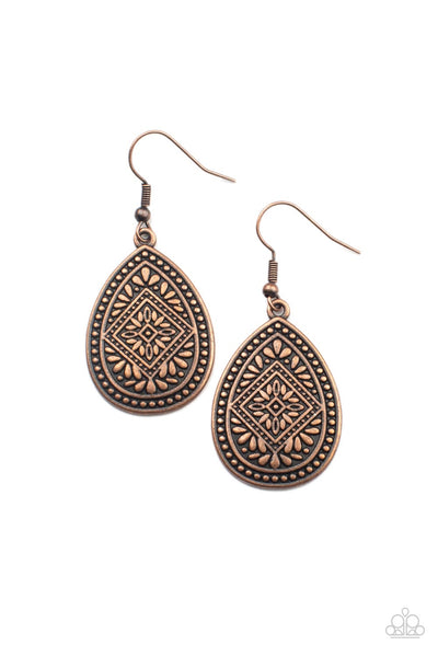 Paparazzi Accessories Mayan Mecca - Copper Necklace & Earrings 