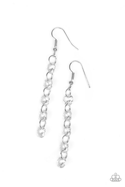 Paparazzi Accessories Trickle-Down Effect - White Earrings 