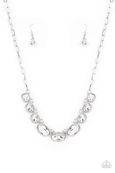 Paparazzi Accessories Gorgeously Glacial - White Necklace & Earrings 