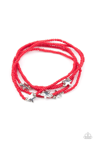 Paparazzi Accessories Pretty Patriotic - Red Bracelet 