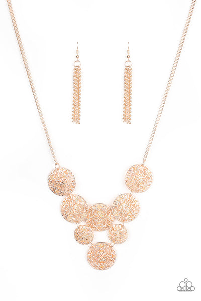 Paparazzi Accessories Malibu Idol - Rose Gold Necklace & Earrings