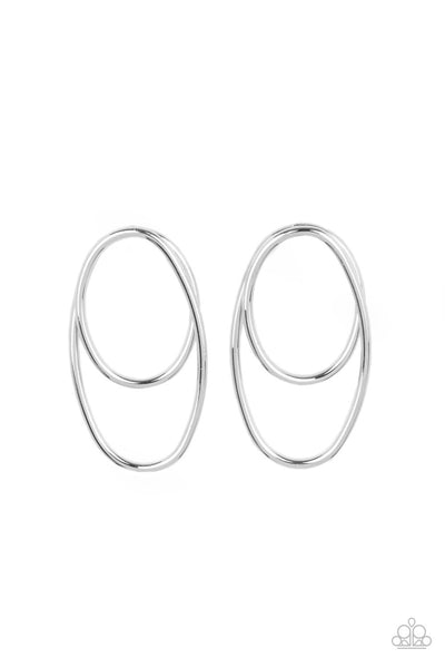 Paparazzi Accessories So OVAL-Dramatic - Silver Earrings 