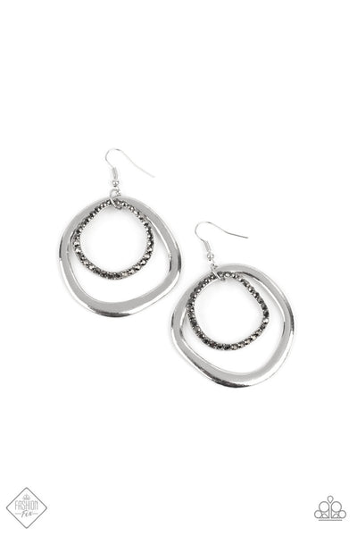 Paparazzi Accessories Spinning With Sass - Silver Earrings 
