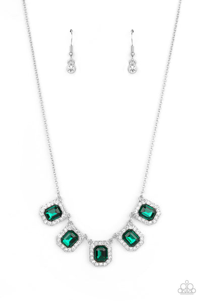 Paparazzi Accessories Next Level Luster - Green Necklace & Earrings 