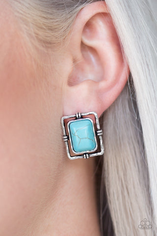 Paparazzi Accessories Center STAGECOACH Blue Earring